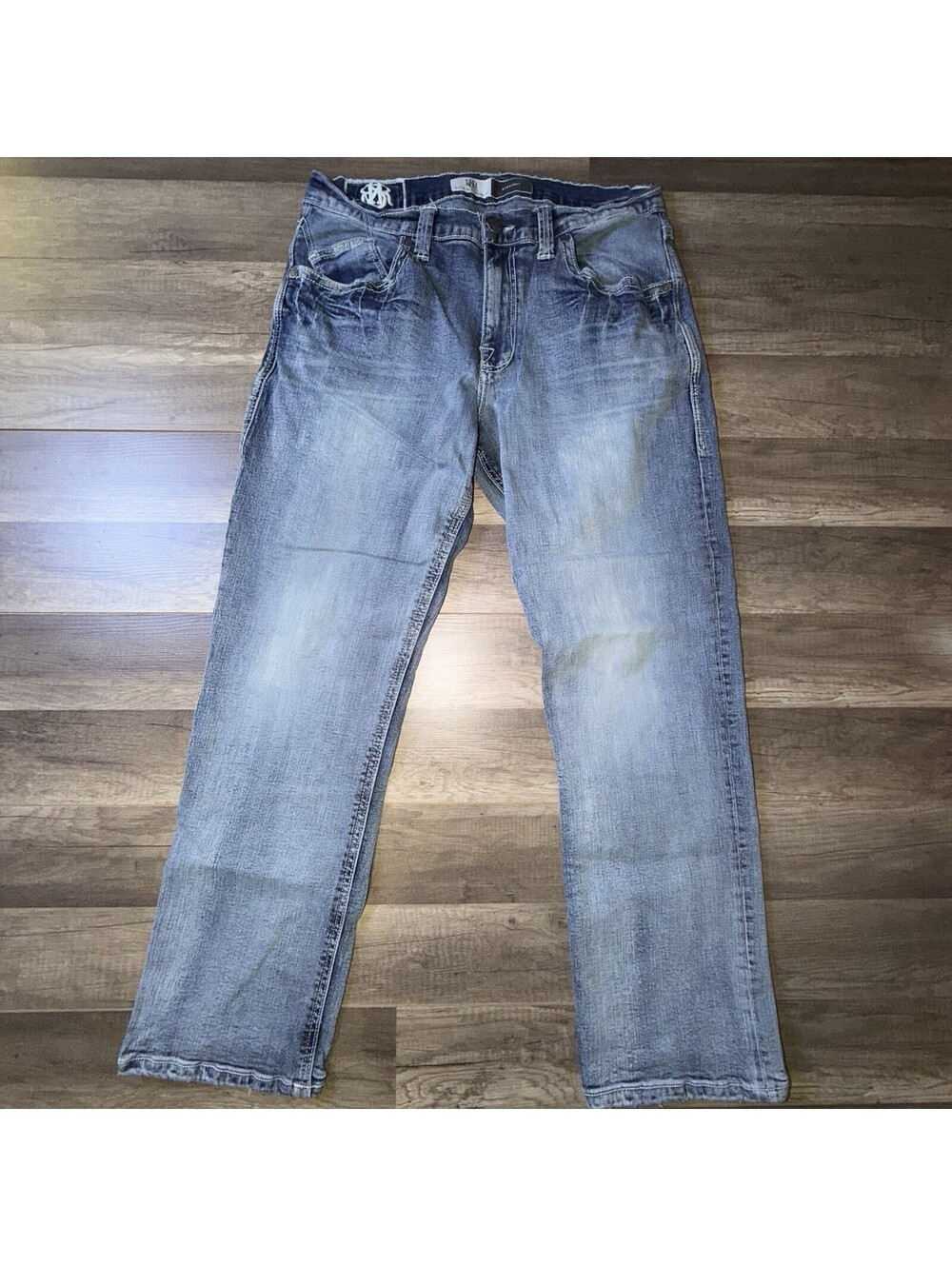 Rock Republic Jeans Mens 34x30 Blue Straight Fit Light Wash Denim